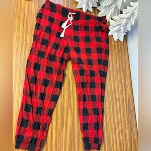 J. Crew NWOT Red Buffalo Plaid Sleepwear Pants w/ Drawstring